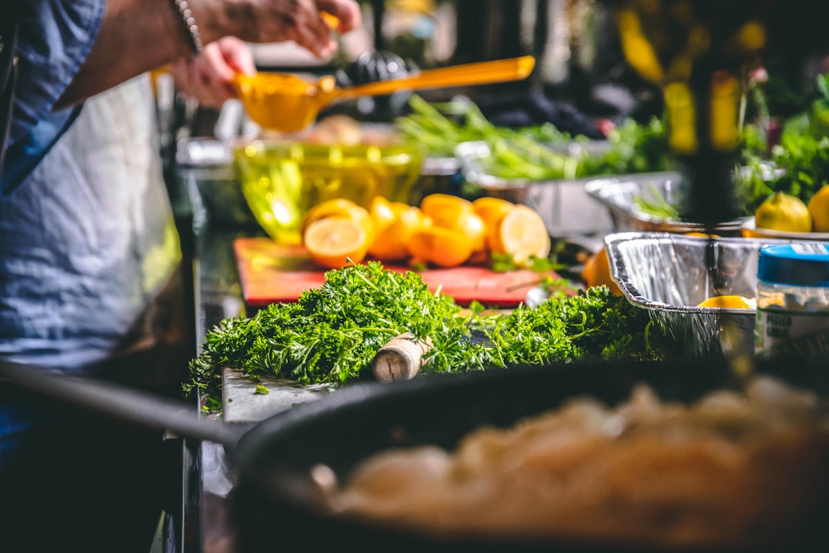 Preparing nutritious meals with fresh ingredients
